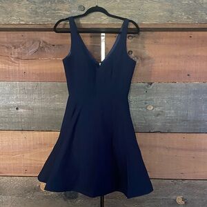Xscape Navy Blue V-Neck Mini Dress